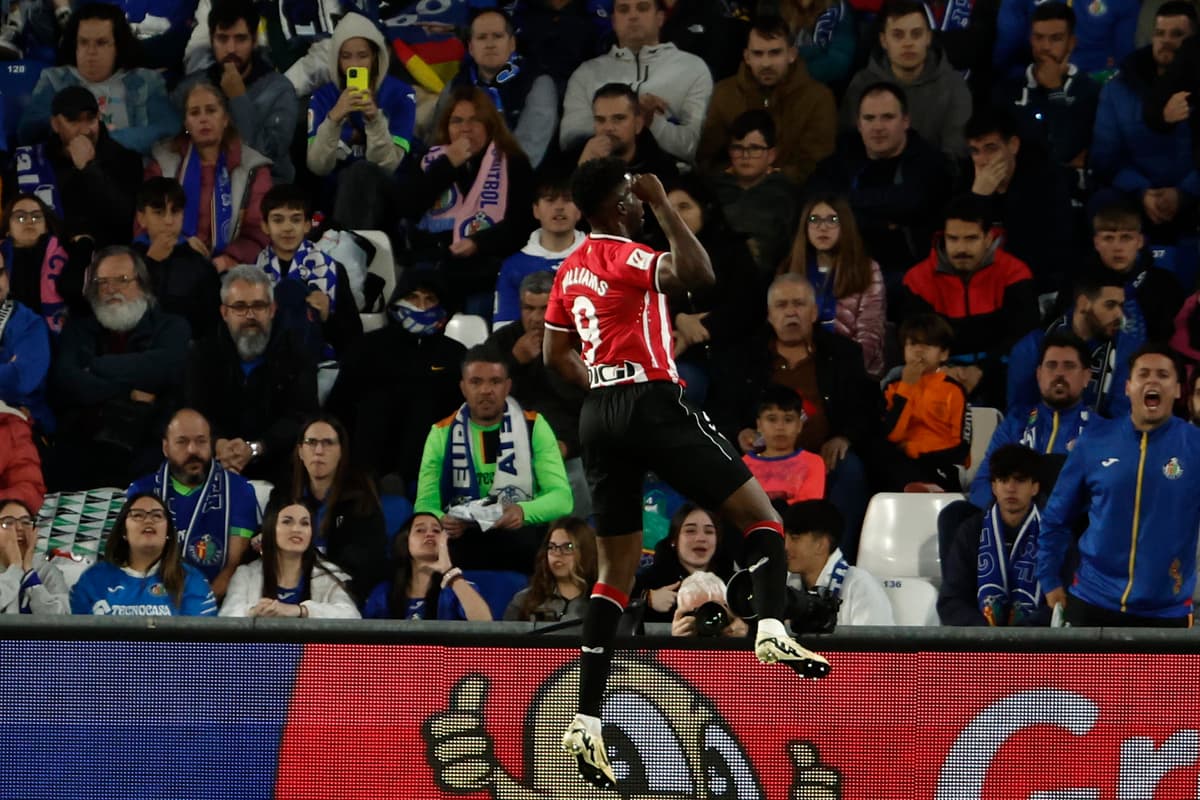 0-2. Españoles Iñaki Williams y Unai Simón desesperan al Getafe