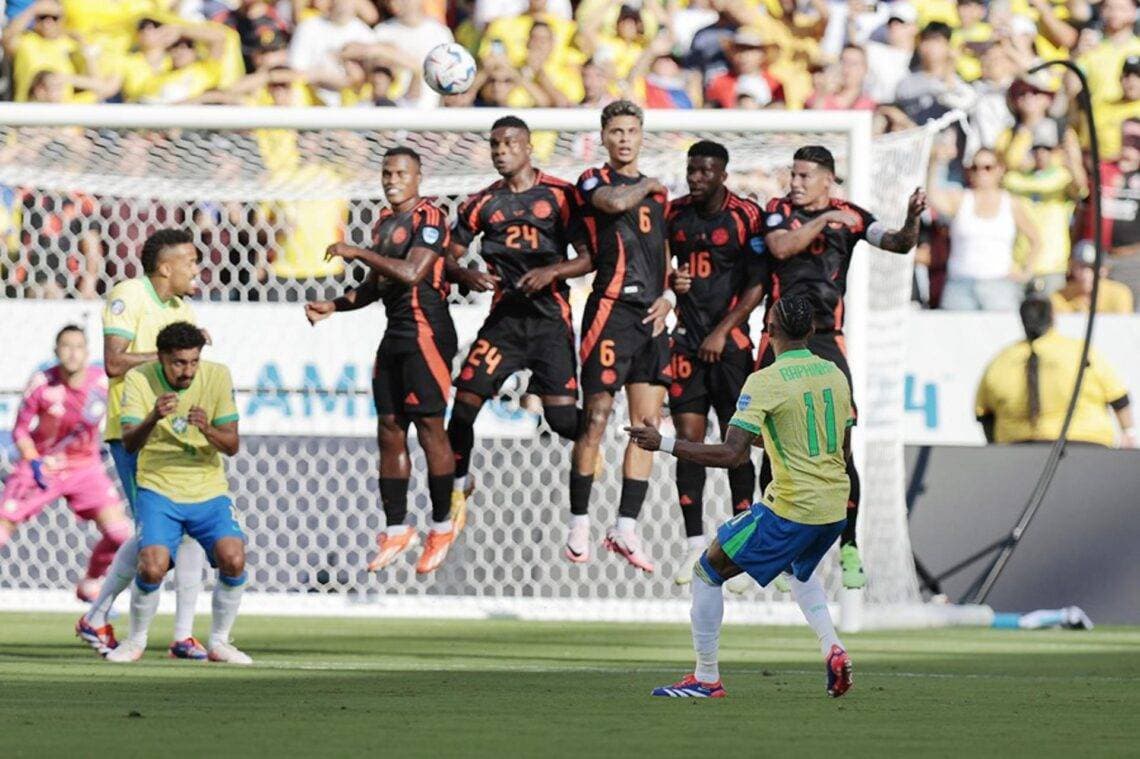 1-1. Colombia manda a Brasil a jugar contra Uruguay en cuartos y sin Vinícius