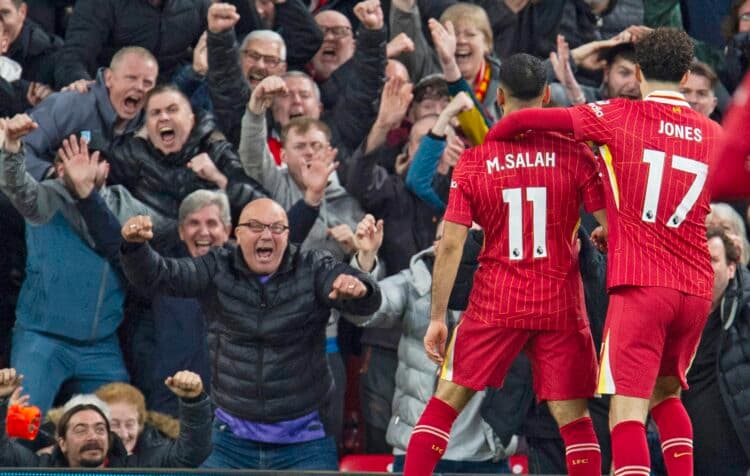 2-1. Salah y tridente sudamericano ponen al Liverpool líder