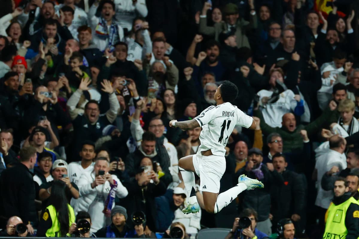 El brasileño Rodrygo le da la ventaja al Real Madrid