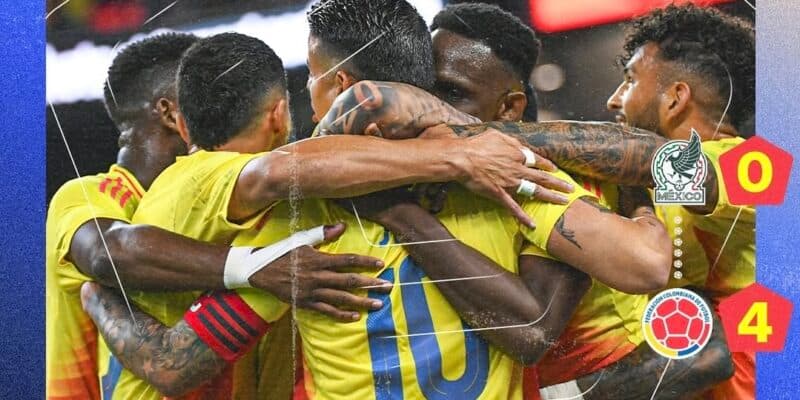 Colombia golea a México en Arlington, con James Rodríguez al mando