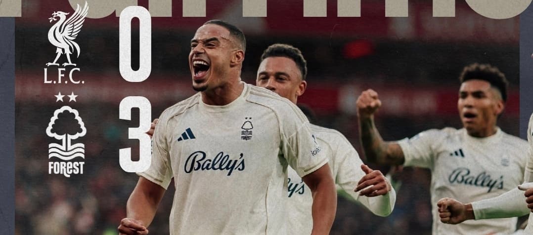 Brasileño Murillo lidera la goleada del Forest en Anfield, ante un gris Liverpool