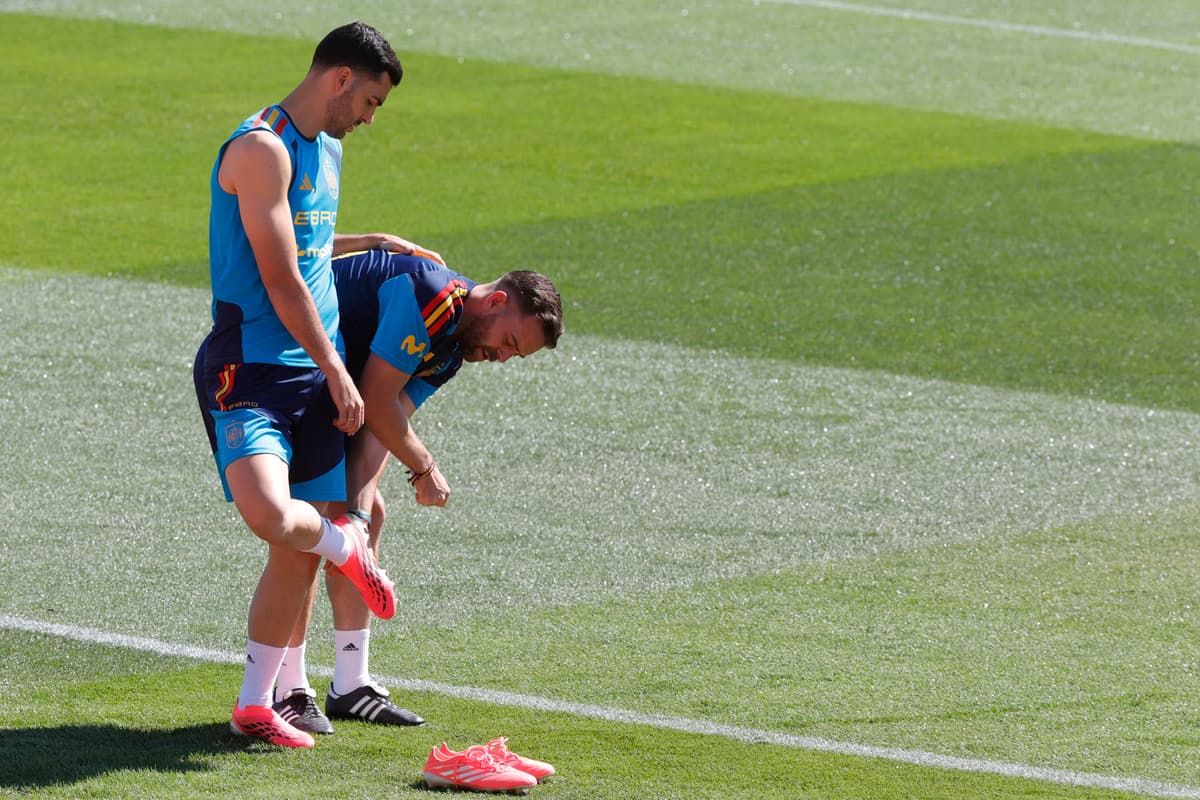 ESPAÑA Mikel Merino, en el último entrenamiento antes del amistoso contra Irak
