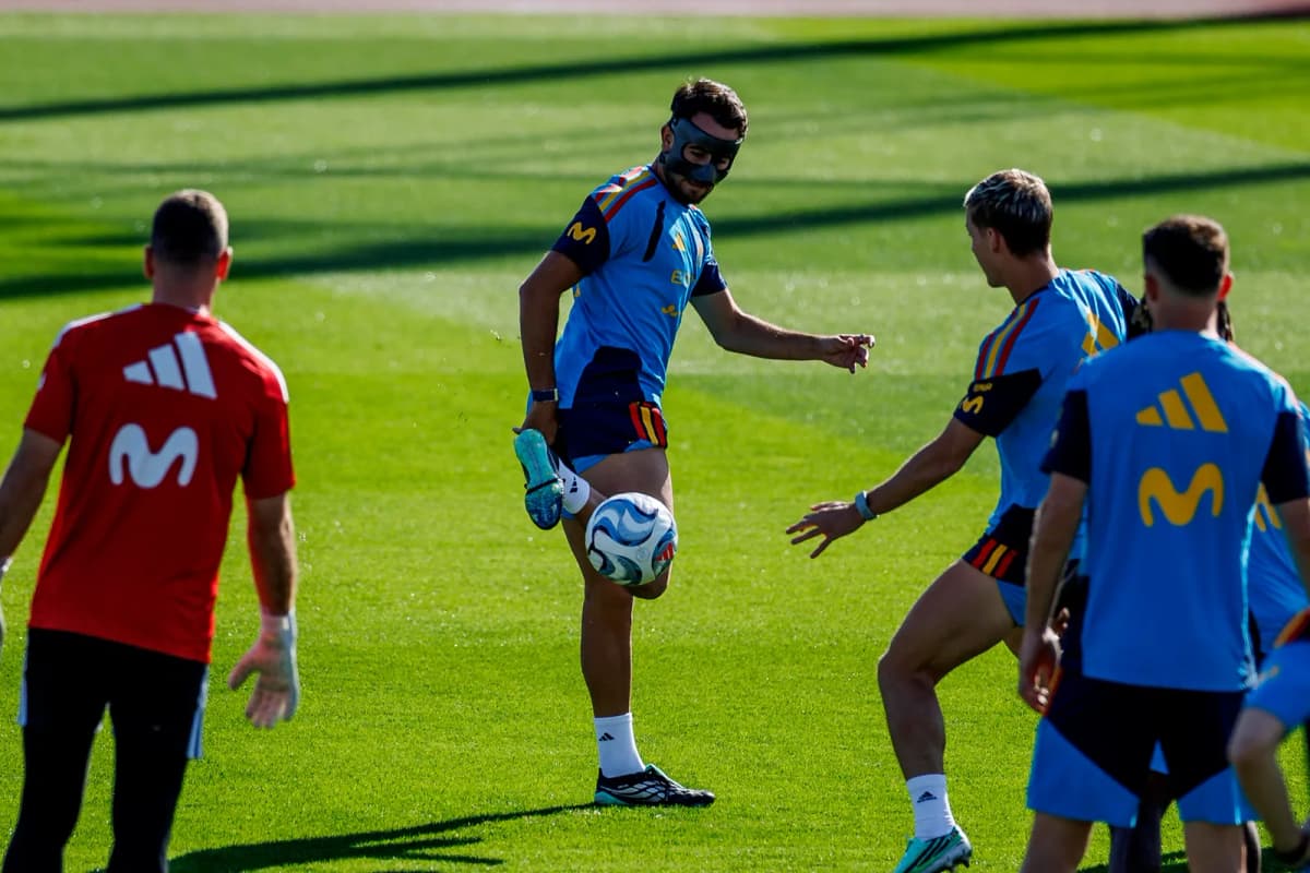 Fotografía del pasado 25 de septiembre, en la que puede verse al jugador de la selección española Eric García, durante un entrenamiento.