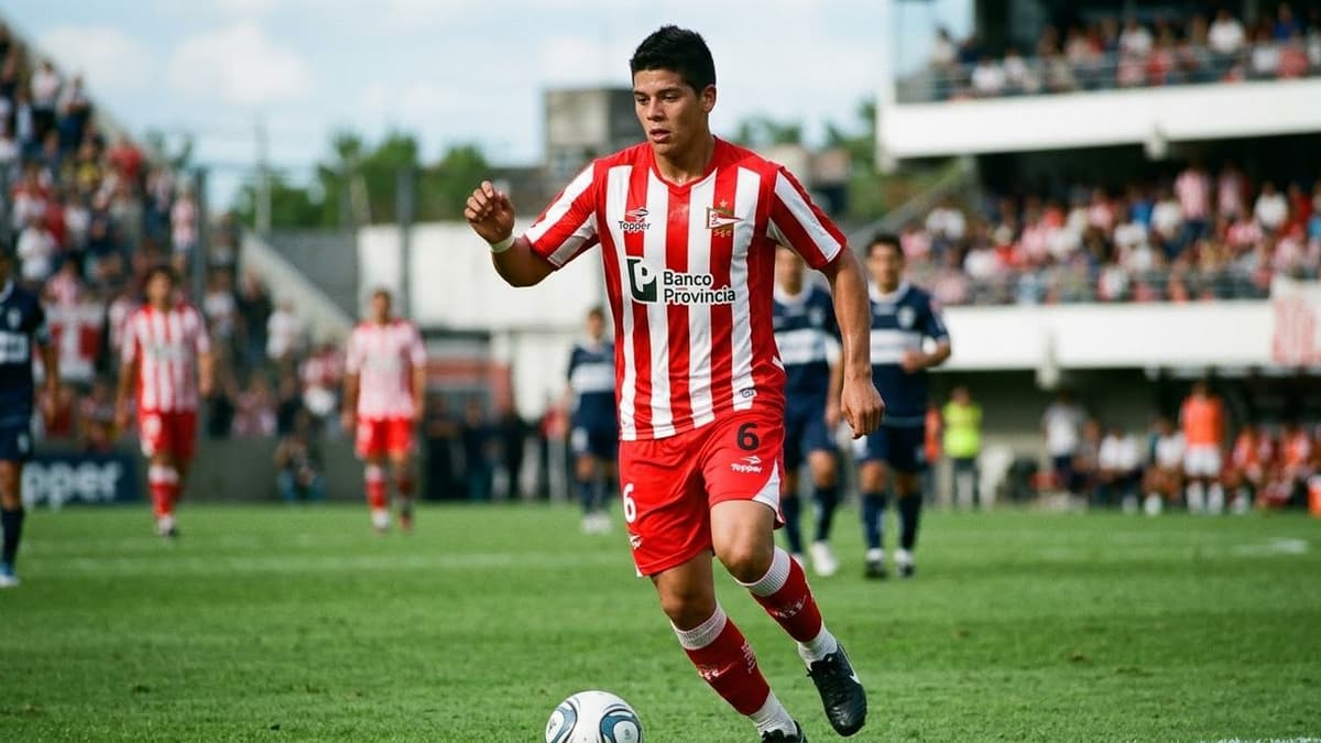 El argentino Marcos Rojo durante su etapa como futbolista en Estudiantes de La Plata.
