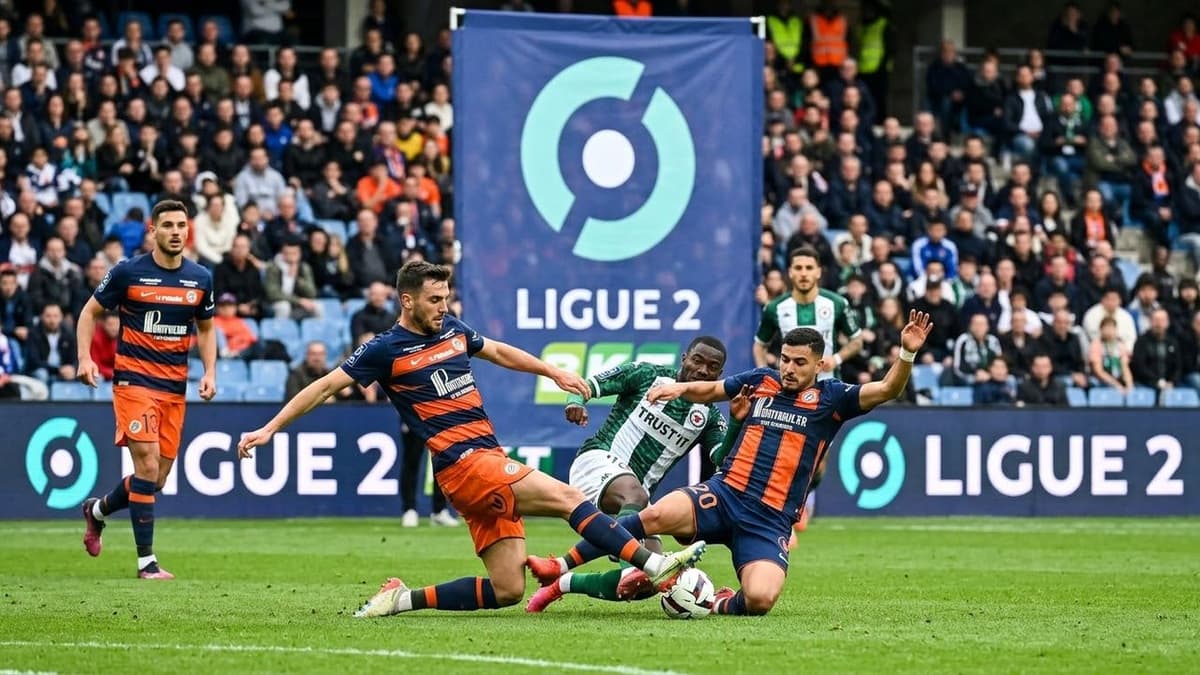 Aplazamiento Montpellier-Red Star: jugadores del Montpellier y el Red Star durante un partido de fútbol en Francia.