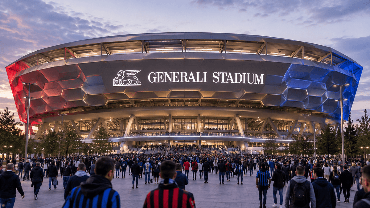 Diseño arquitectónico del futuro Generali Stadium, nuevo estadio de Inter y Milan, que sustituirá al histórico San Siro en Milán.