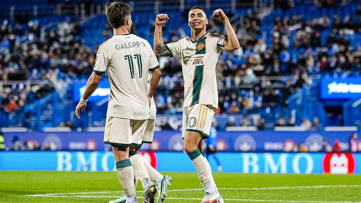 El paraguayo Miguel Almirón celebra su gol con Atlanta United en la victoria 3-0 frente a CF Montréal.