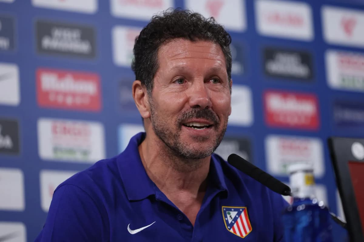 Simeone, durante la rueda de prensa.