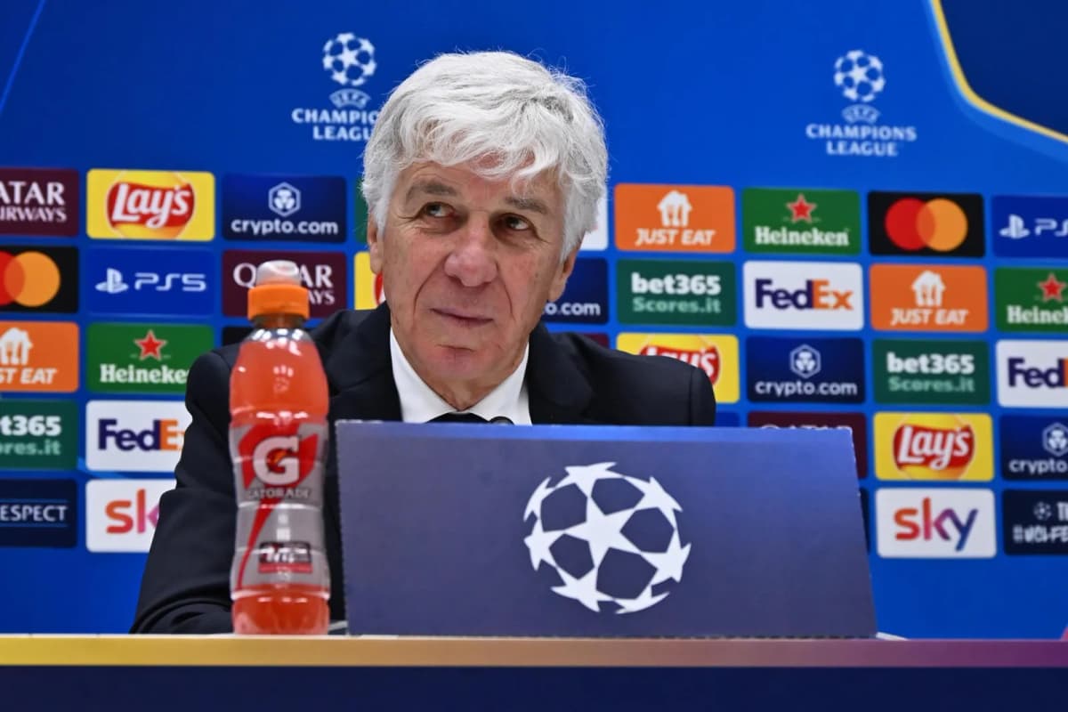 El italiano Gian Piero Gasperini, entrenador de la Roma, durante una comparecencia de prensa previa al partido contra el Real Madrid.
