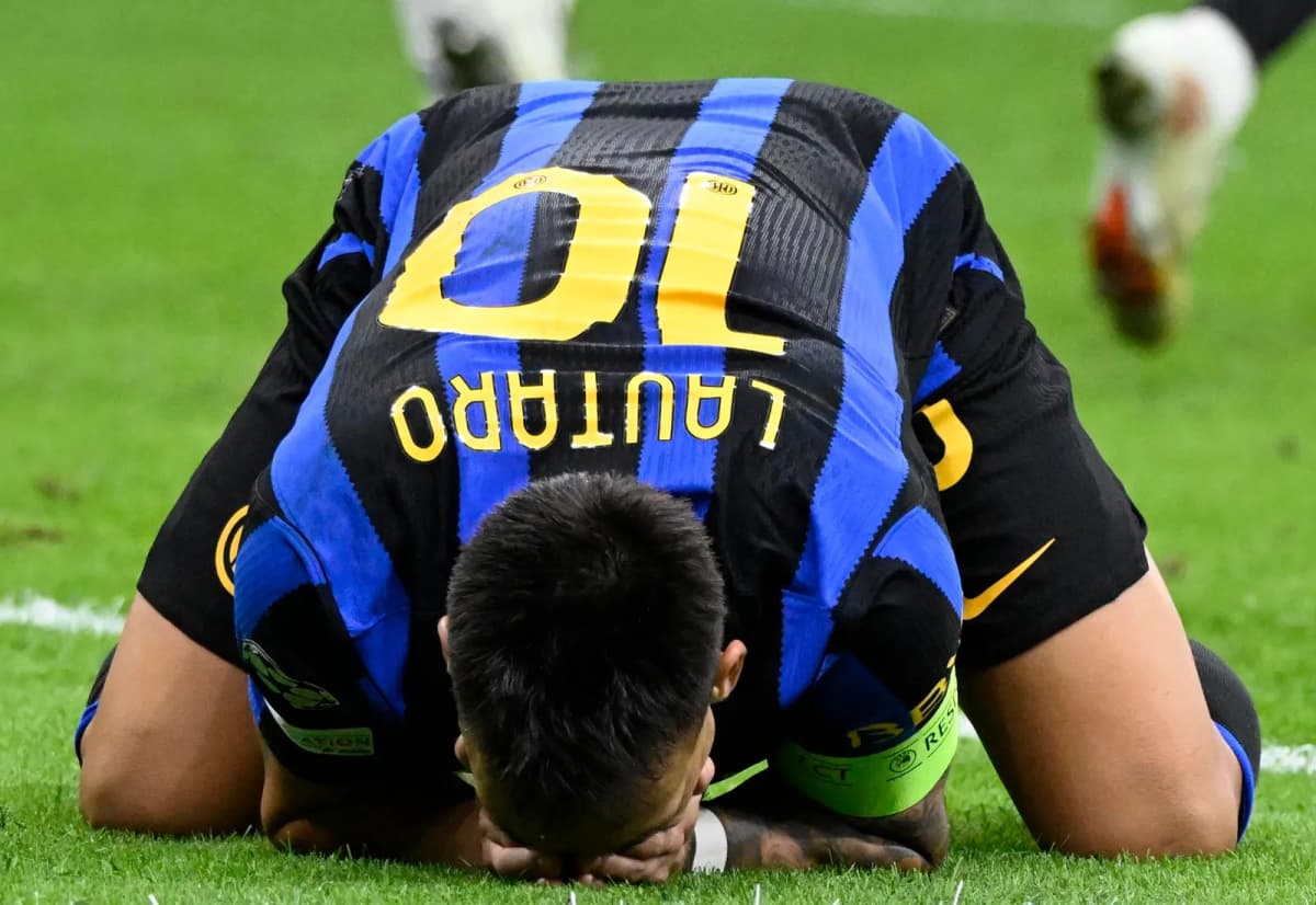 El argentino Lautaro Martínez, delantero del Inter, durante el partido de Liga de Campeones ante el Brujas.