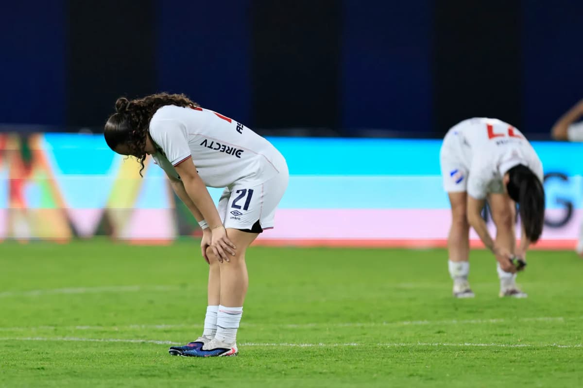 Sofía Olivera, de Nacional, reacciona tras el empate ante Universidad de Chile en la Copa Libertadores Femenina, disputada en Quito.