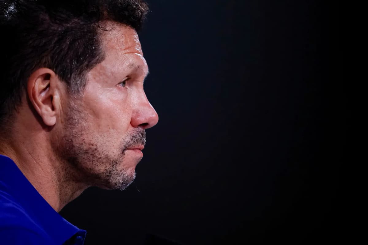 Diego Simeone, entrenador del Atlético de Madrid, durante una rueda de prensa previa al partido contra el Deportivo de La Coruña.