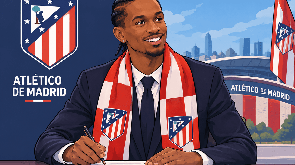Shai Gilgeous-Alexander, estrella **canadiense** de la NBA, con una indumentaria del Atlético de Madrid en una imagen sugerida para ilustrar su incorporación co