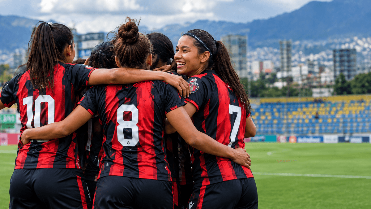 Jugadoras del Caracas durante la Copa Libertadores Femenina en Quito.