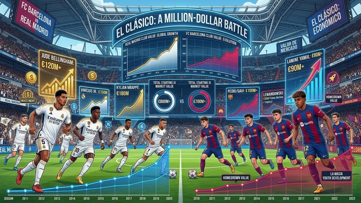Jugadores del Barcelona en una imagen representativa del valor de sus fichajes y su evolución económica.