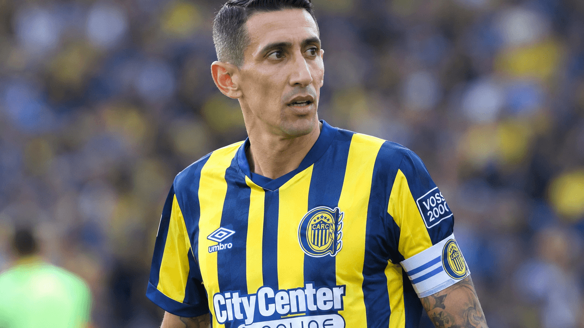 El argentino Ángel Di María, figura de Rosario Central, durante un partido, en una imagen relacionada con las amenazas a Di María y la condena judicial.
