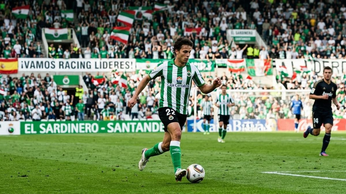 El español Sergio Canales durante un partido con el Racing de Santander, equipo que lidera antes de recibir al Real Madrid.