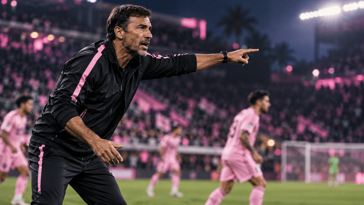 El argentino Cristian González dirige un entrenamiento de Inter Miami con Lionel Messi y Rodrigo De Paul.