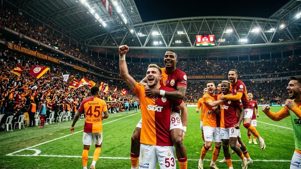 Jugadores del Galatasaray celebran un gol durante un partido de la liga turca, en una imagen sugerida para ilustrar su victoria ante el Kasimpasa.