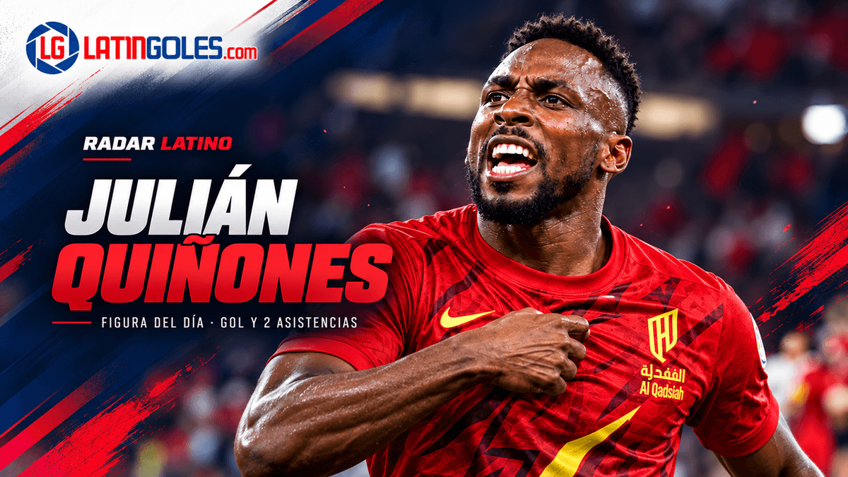 El mexicano Julián Quiñones, delantero del Al-Qadsiah, protagonista de una goleada 6-0 en la Liga Profesional Saudí.
