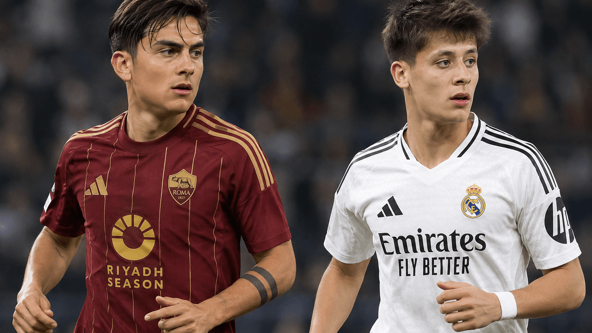 Paulo Dybala y Arda Güler, protagonistas de un duelo de creatividad entre la Roma y el Real Madrid.