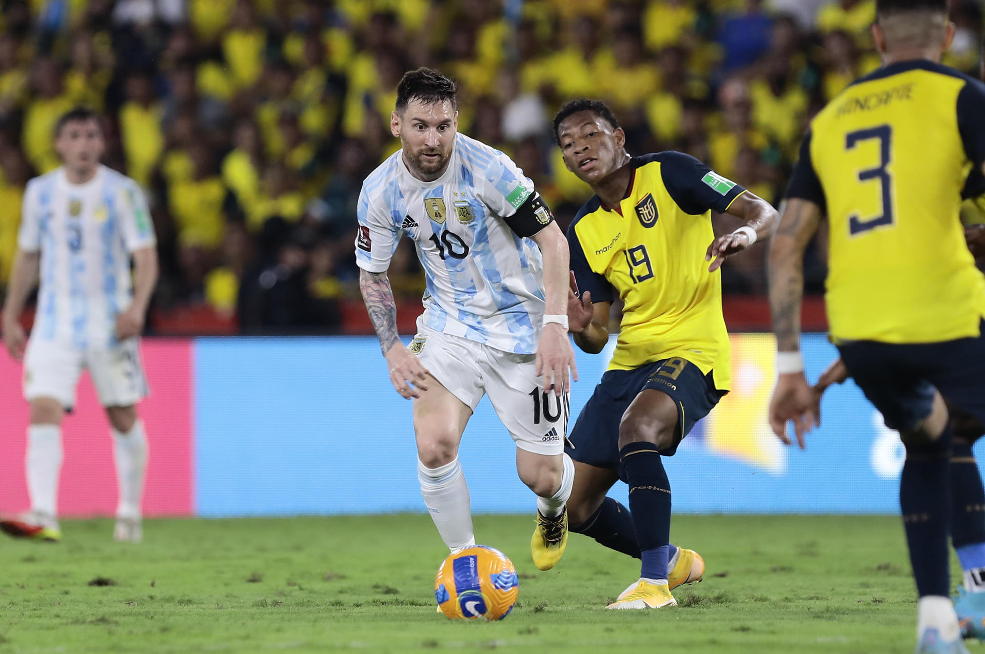 Foto de archivo de un partido entre Argentina y Ecuador por las eliminatorias sudamericanas para el mundial de la FIFA Catar 2022. EFE/ Franklin Jácome