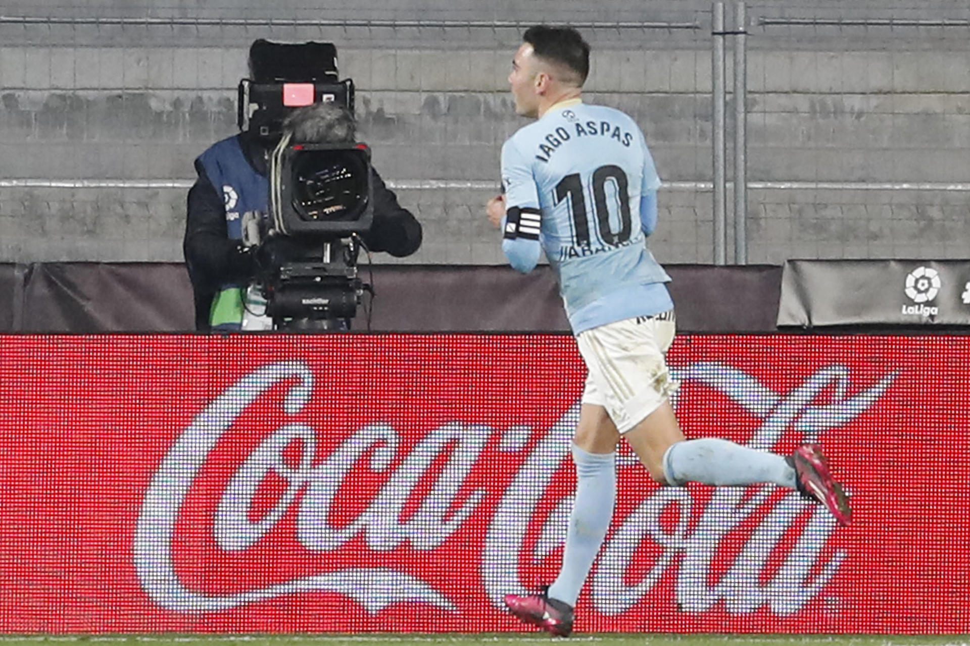 El delantero del Celta, Iago Aspas, celebra un gol, en una foto de archivo. EFE / Salvador Sas. 