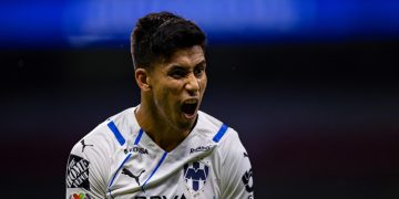 Maximiliano Meza de Monterrey festeja un gol. Imagen de archivo. EFE/ Carlos Ramírez