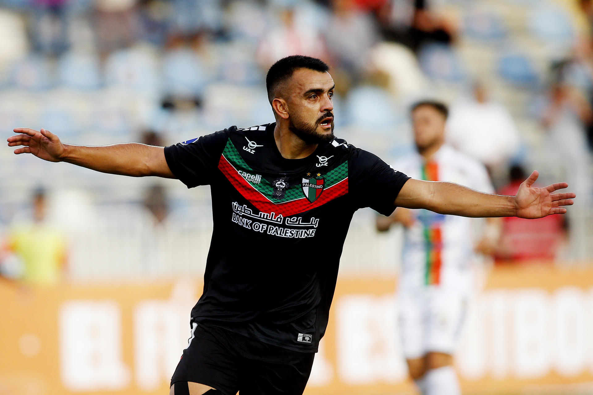 Misael Dávila de Palestino celebra un gol, en una fotografía de archivo. EFE/ Esteban Garay.