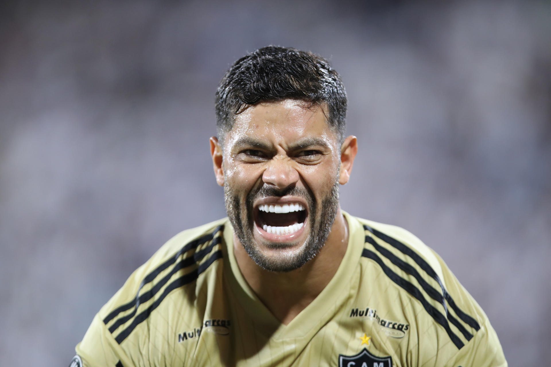 Hulk de Mineiro celebra un gol hoy, en un partido de la fase de grupos de la Copa Libertadores entre Alianza Lima y Atlético Mineiro en el estadio Alejandro Villanueva, en Lima (Perú). EFE/Paolo Aguilar