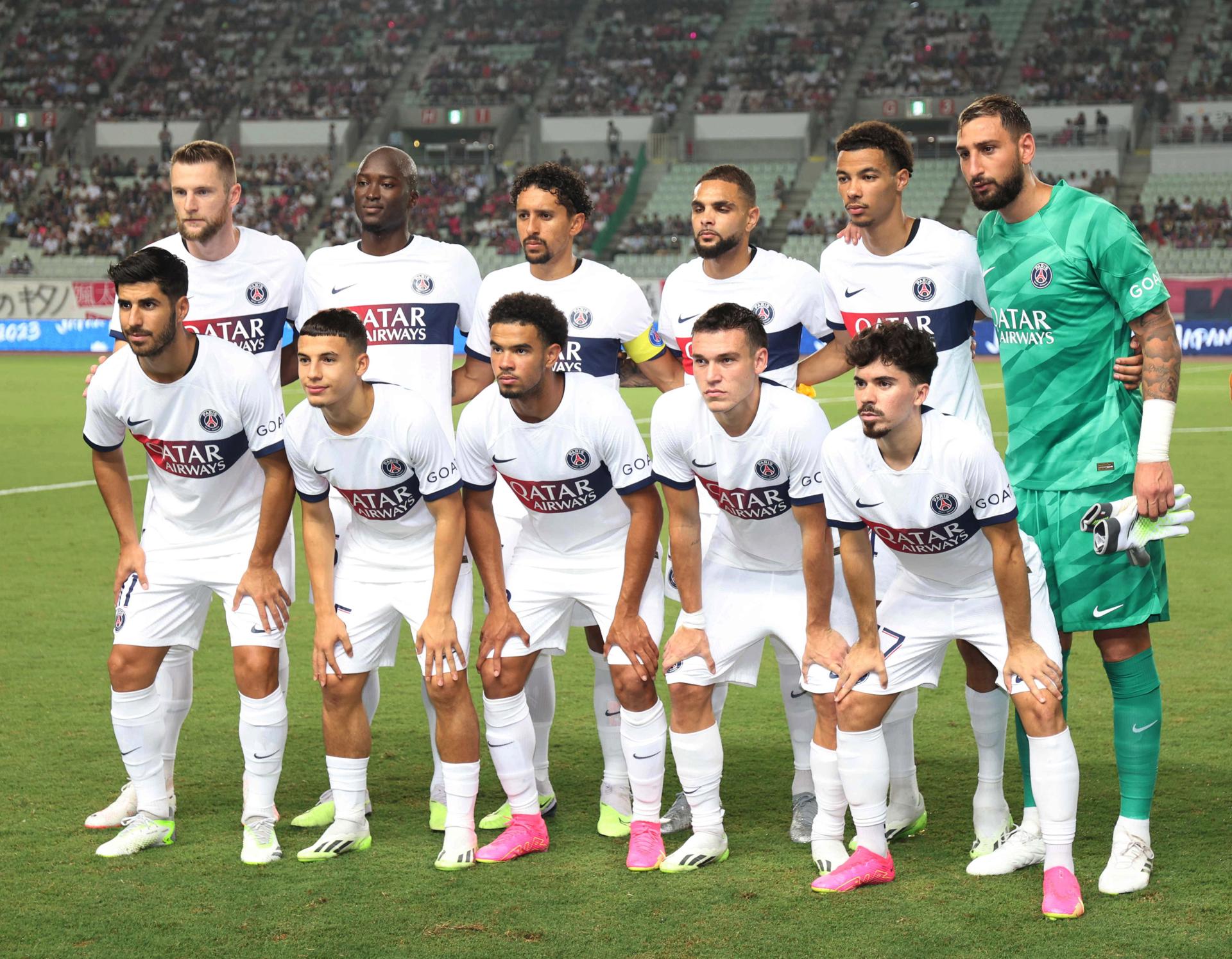 Posado de del PSG antes del amistoso ante el Cerezo Osaka.EFE/EPA/JIJI PRESS 