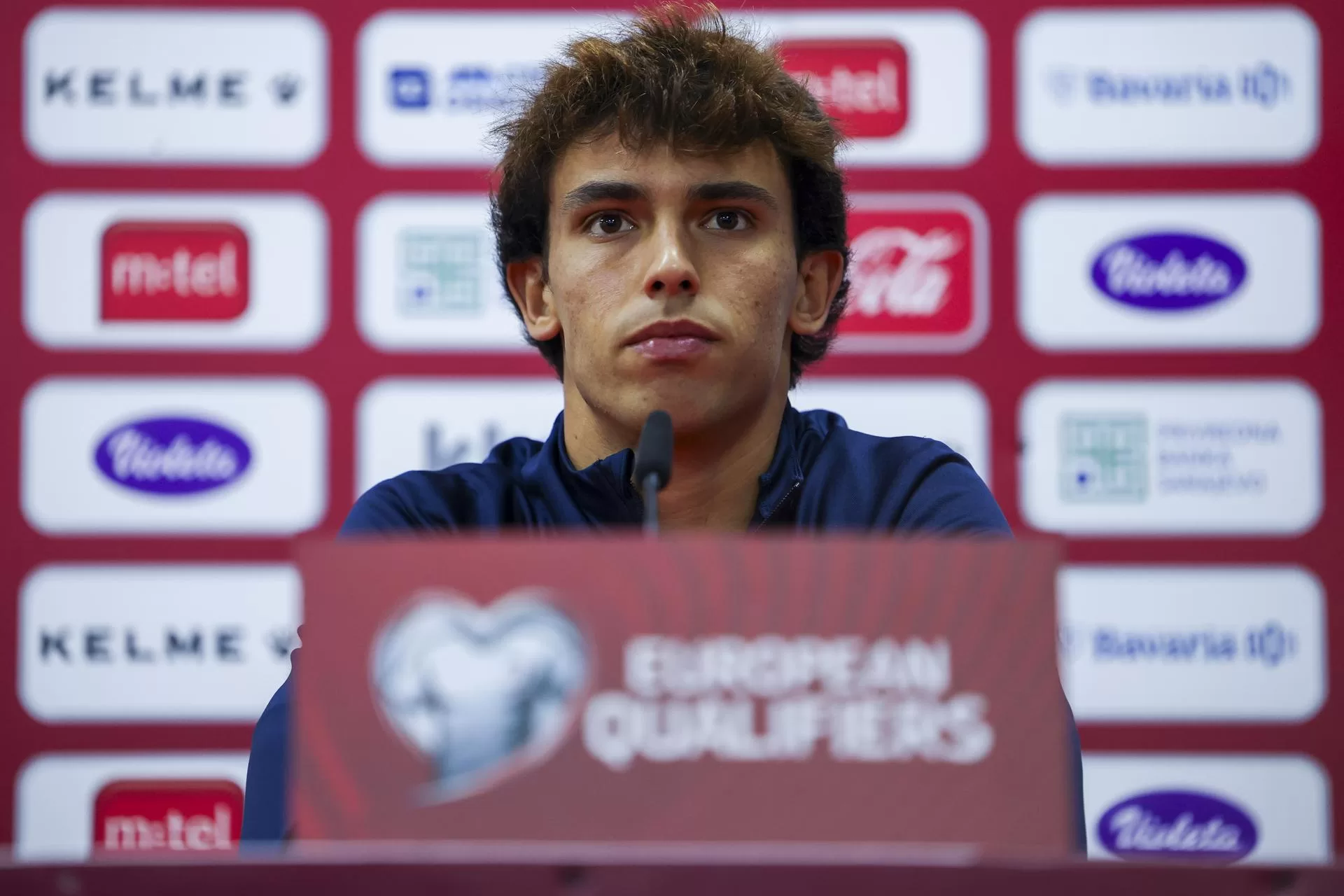 El jugador de Portugal Joao Felix attends en rueda de prensa en el Bilino Polje Stadium, Zenica, Bosnia y Herzegovina. EFE/EPA/JOSE SENA GOULAO