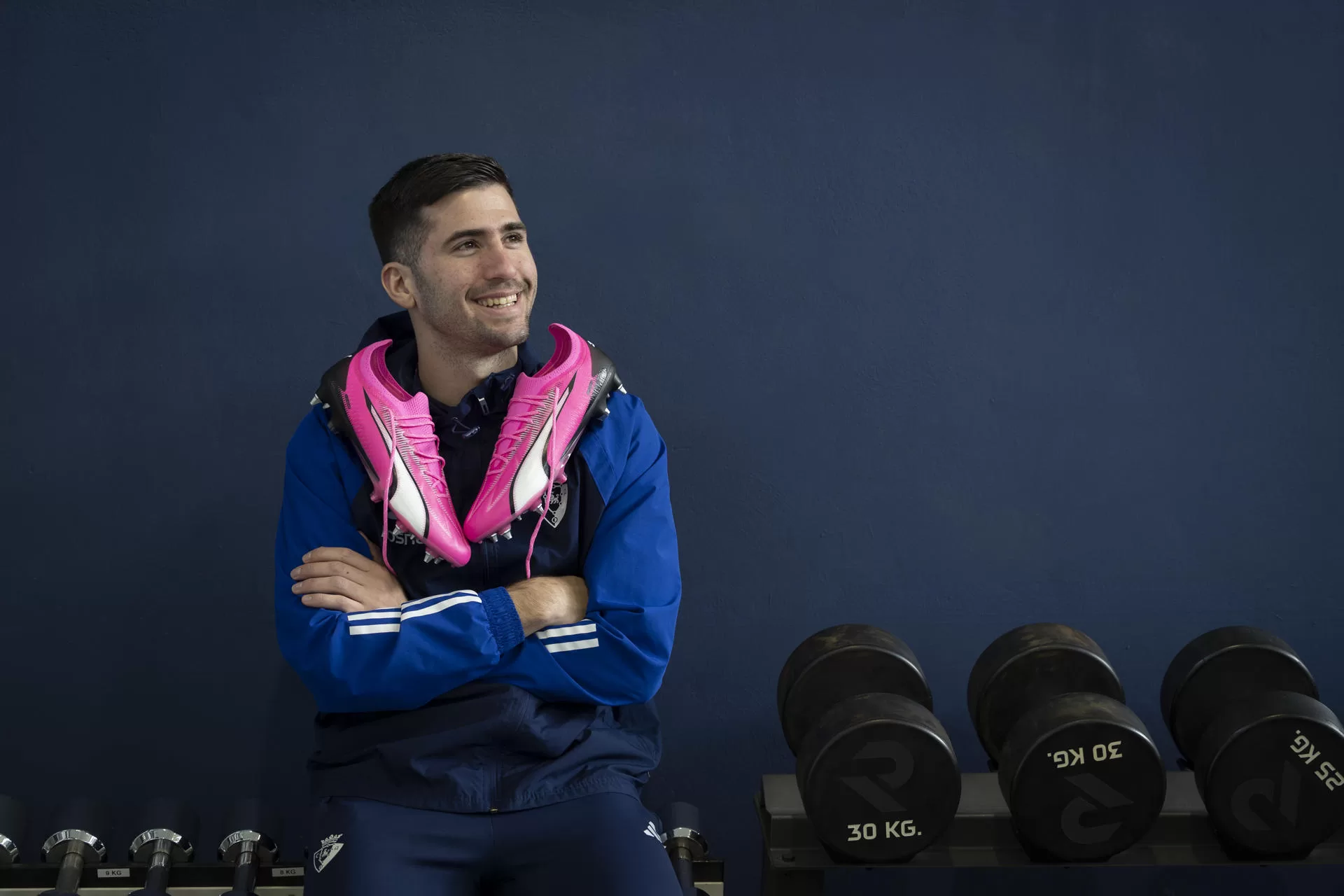 El lateral diestro de Osasuna, Jesús Areso, durante la entrevista con EFE. EFE/ Villar López 