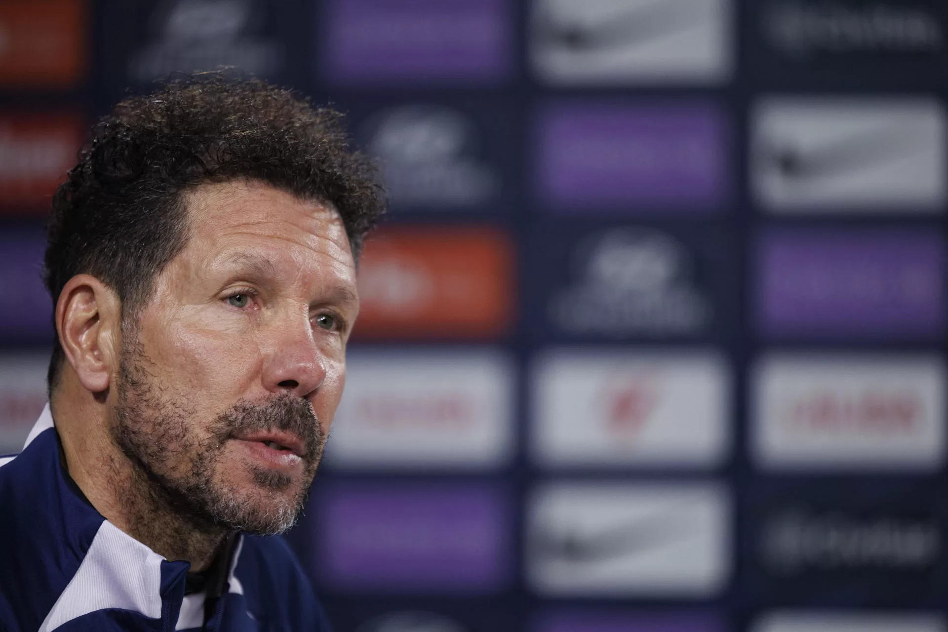 Simeone, durante la rueda de prensa de este domingo. EFE/Sergio Pérez 