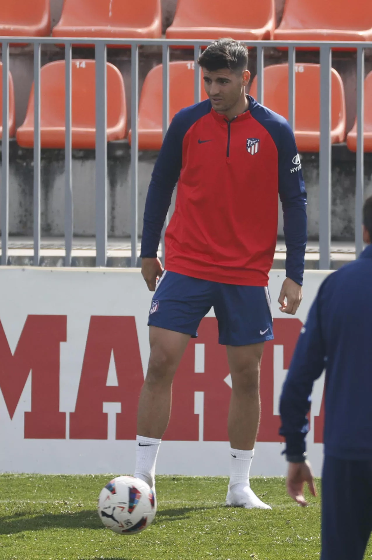 Morata, durante el entrenamiento de este sábado.- EFE/ Fernando Alvarado