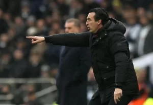 El español Unai Emery, técnico del Aston Villa, que se enfrenta al Ajax en uno de los choques más espectaculares de la Liga Conferencia. EFE/EPA/NEIL HALL