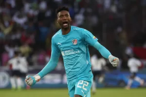 Alexander Domínguez, portero de Liga Deportiva Universitaria (LDU) de Ecuador, en una fotografía de archivo. EFE/ José Jácome