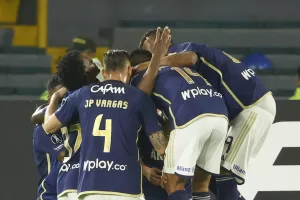 alt 1-1. Millonarios salva un empate en casa, con 10 jugadores, ante el Flamengo