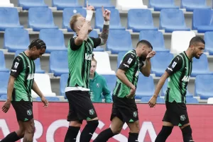 Gregoire Defrel celebra el gol del Sassuolo. EFE/EPA/SERENA CAMPANINI