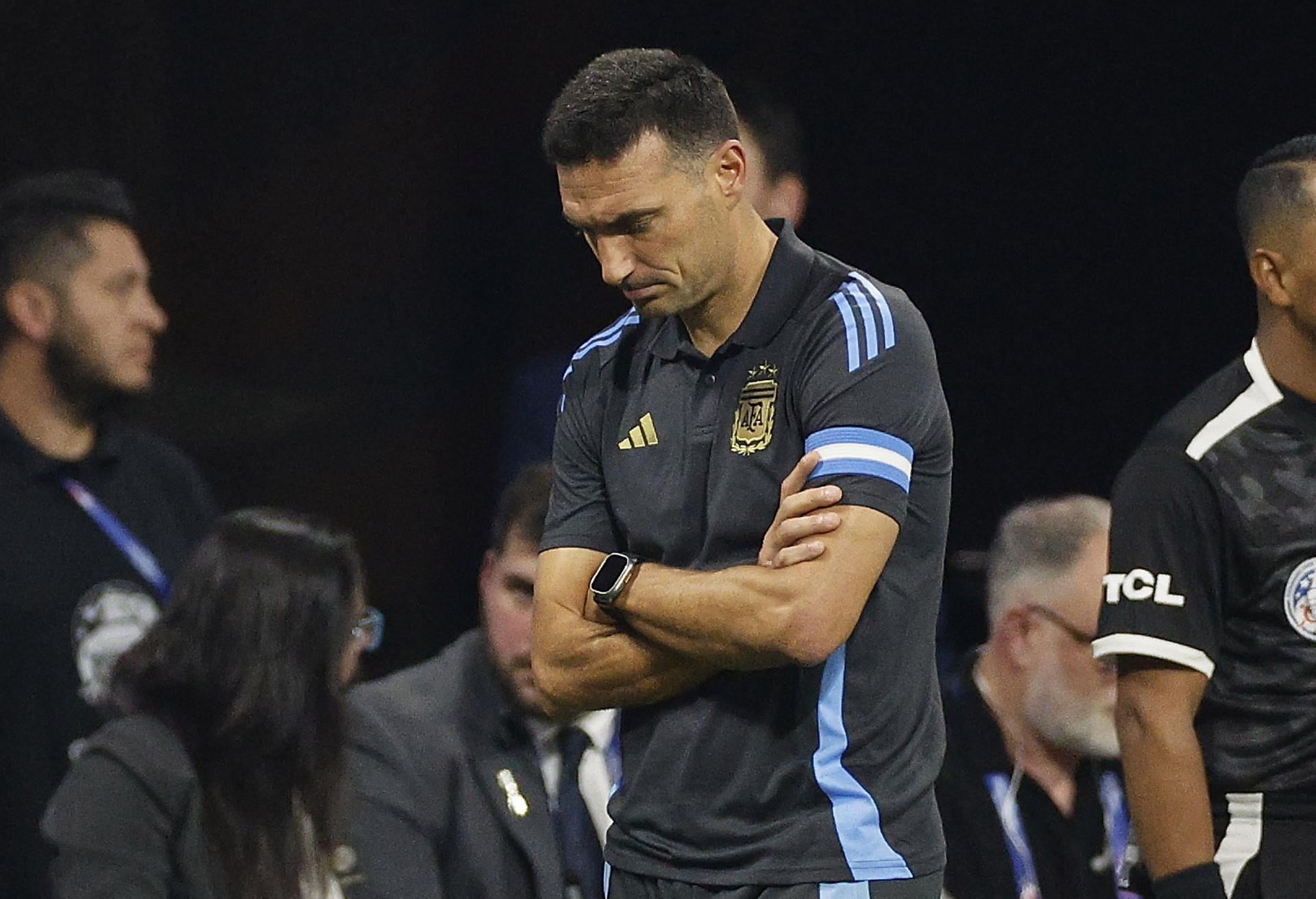 alt Scaloni prueba últimos retoques en el equipo en su último entrenamiento en Nueva Jersey