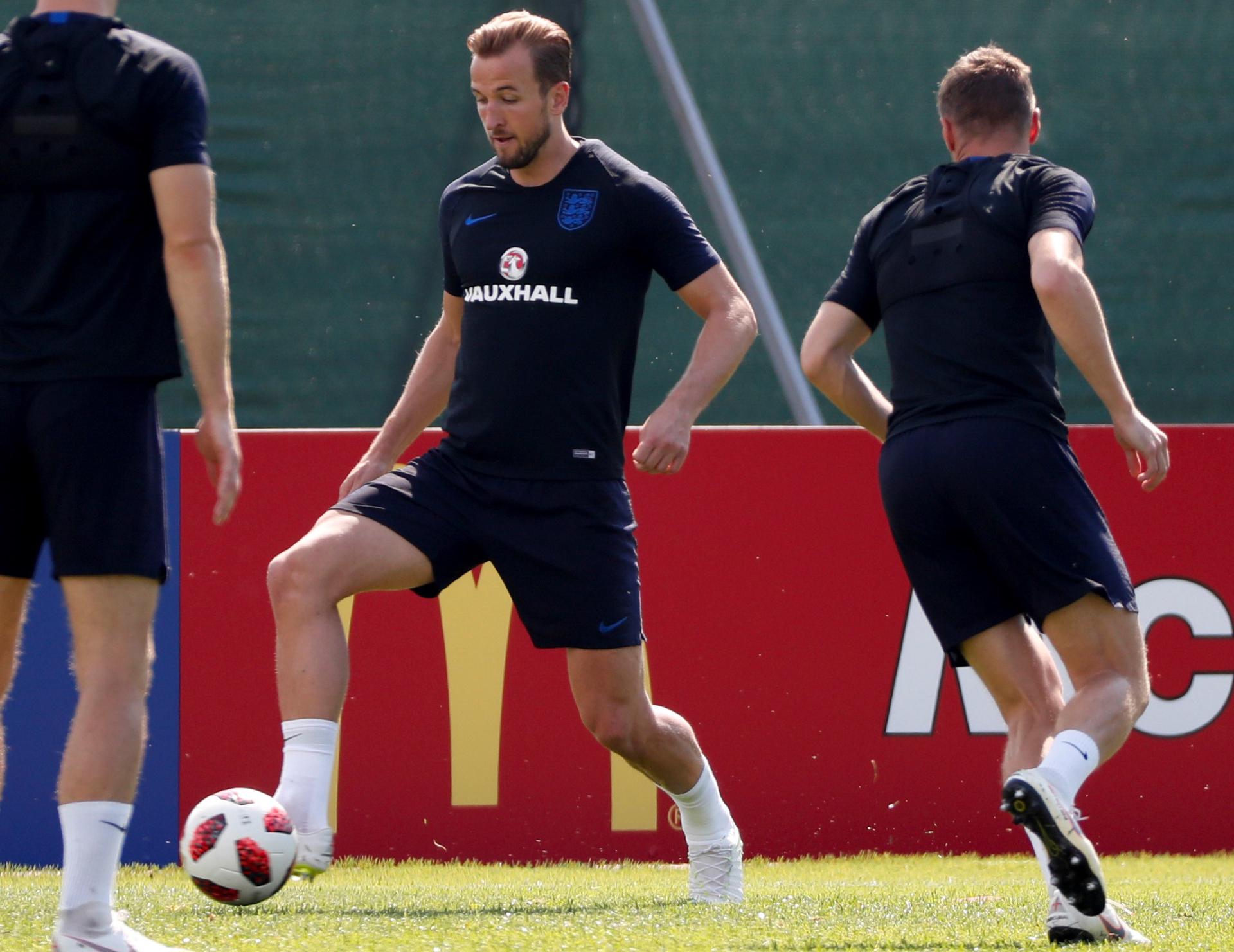El capitán de la selección inglesa, Harry Kane, principal referencia y capitán de la selección de Inglaterra que ha hecho pública la lista definitiva para la Eurocopa de Alemania. EFE/ Juan Herrero 