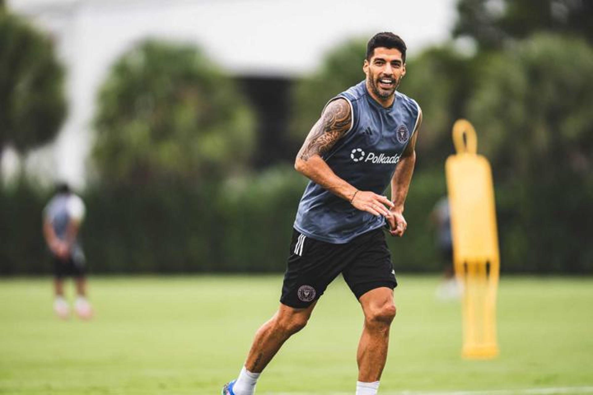 Fotografía cedida este martes, 17 de septiembre, por el club estadounidense de fútbol Inter Miami en la que se registró al atacante uruguyo Luis Suárez, durante un entrenamiento, en Miami (Florida, EE.UU.). EFE/Inter Miami 