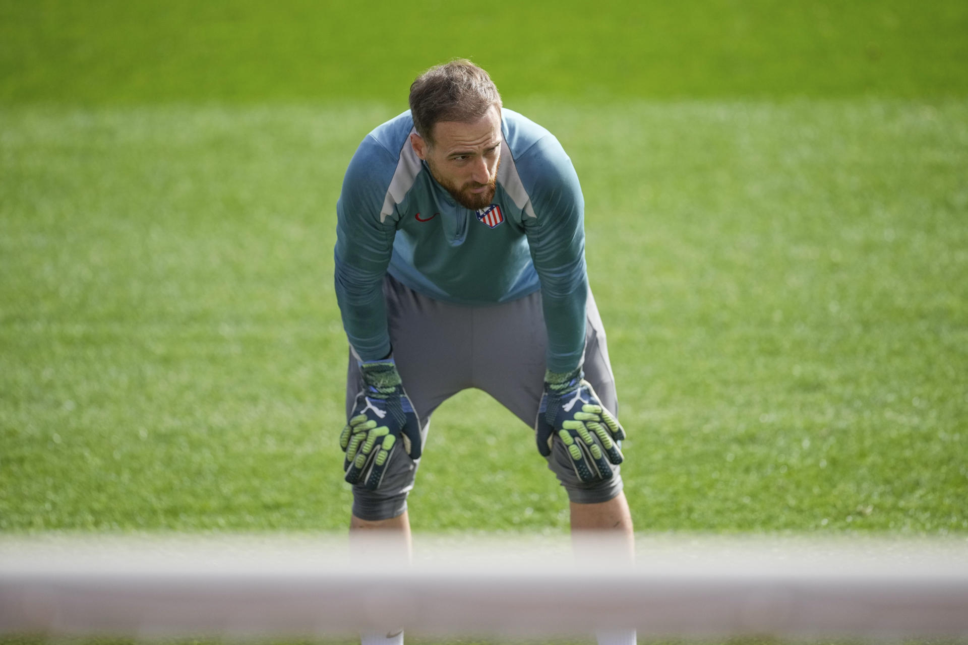 Jan Oblak, en un momento del entrenamiento.-EFE/ Borja Sanchez-Trillo 