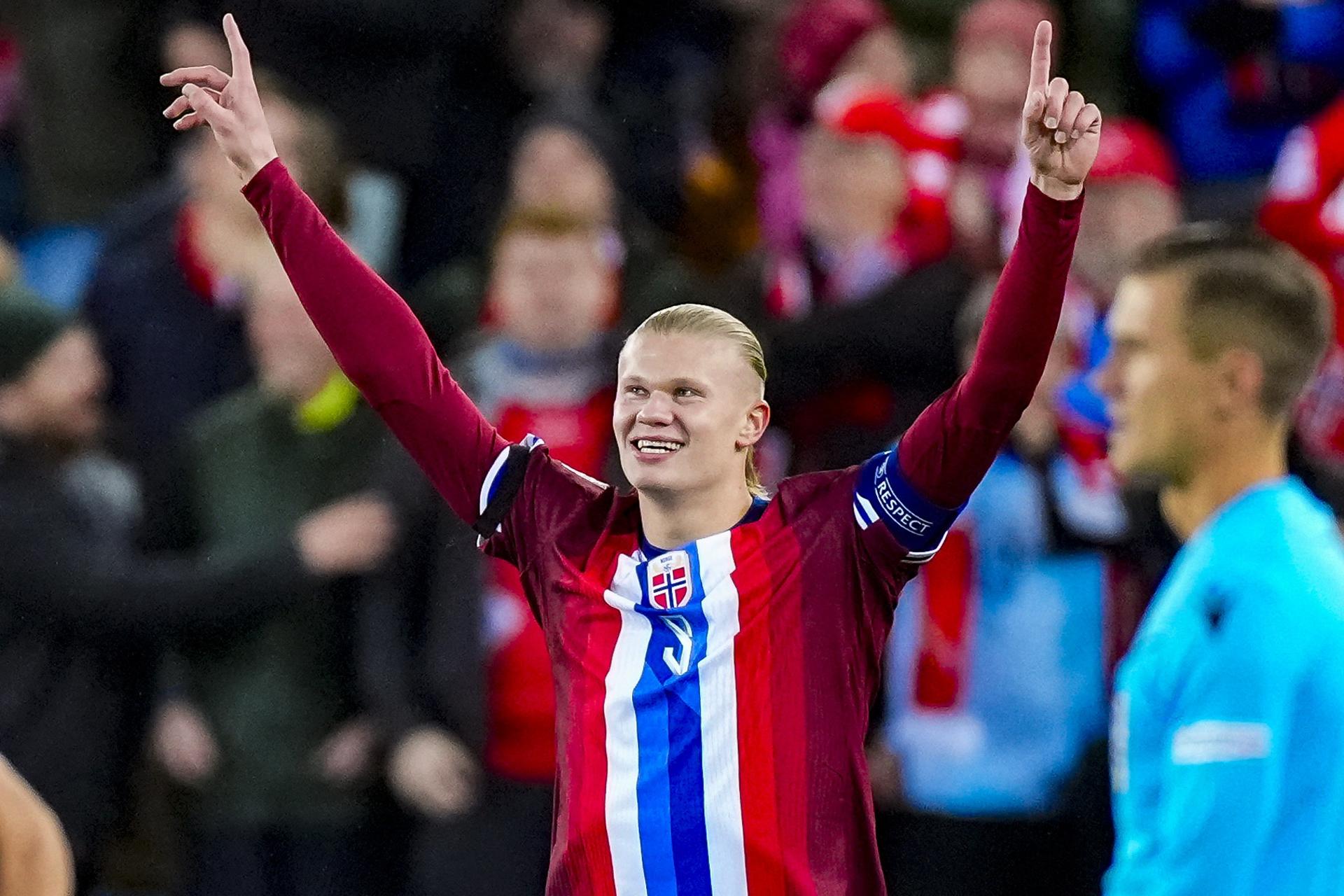 Haaland celebra el 1-0. EFE/EPA/Terje Pedersen.
