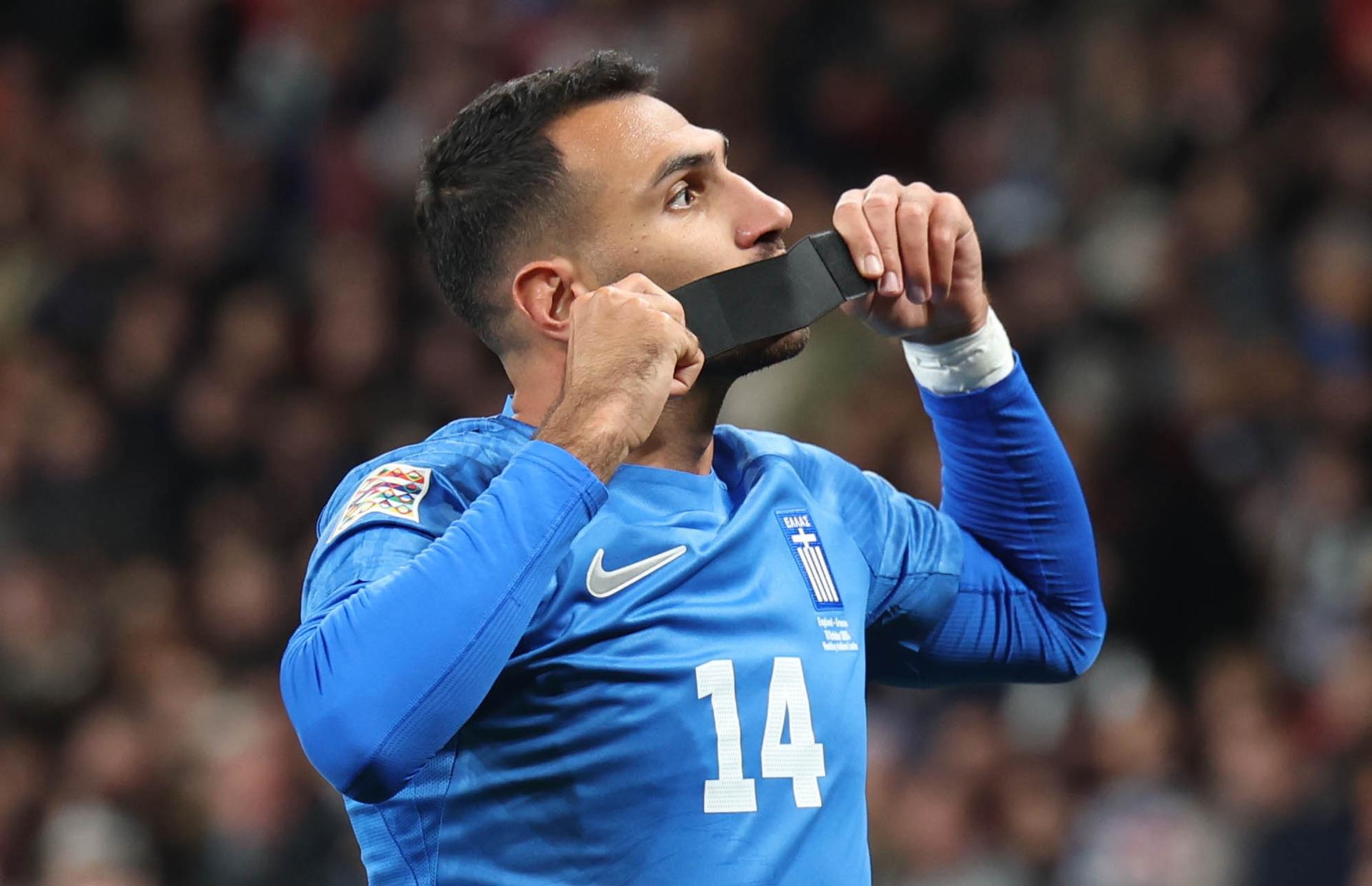 Vangelis Pavlidis celebra un gol. EFE/EPA/ANDY RAIN. 