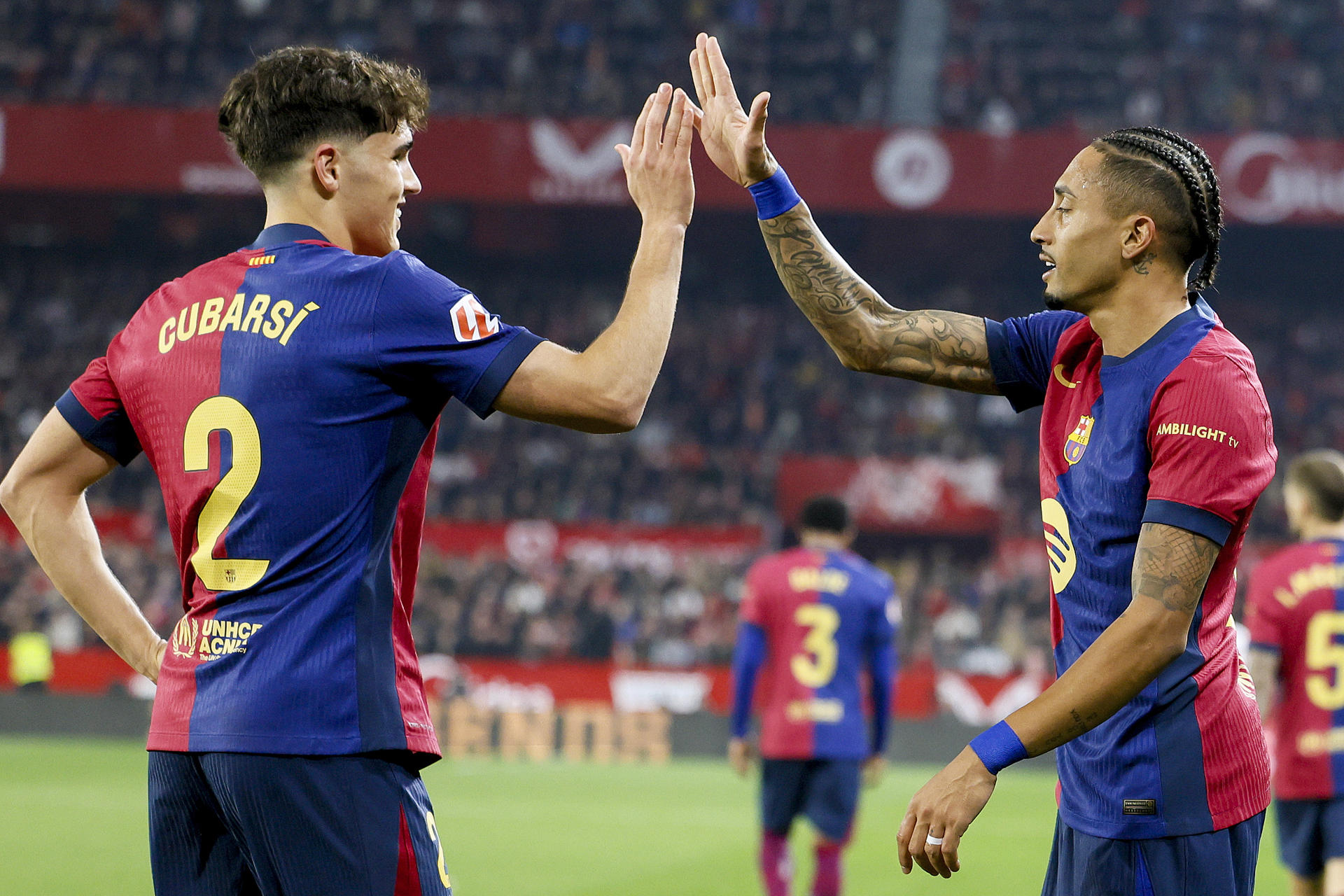 1-4. Con gol del brasileño Raphinha el Barcelona arrasa al Sevilla