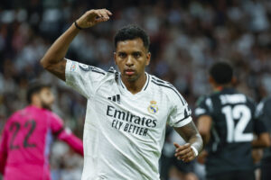 El delantero brasileño del Real Madrid, Rodrygo, en el estadio Santiago Bernabéu en foto de archivo de Mariscal.