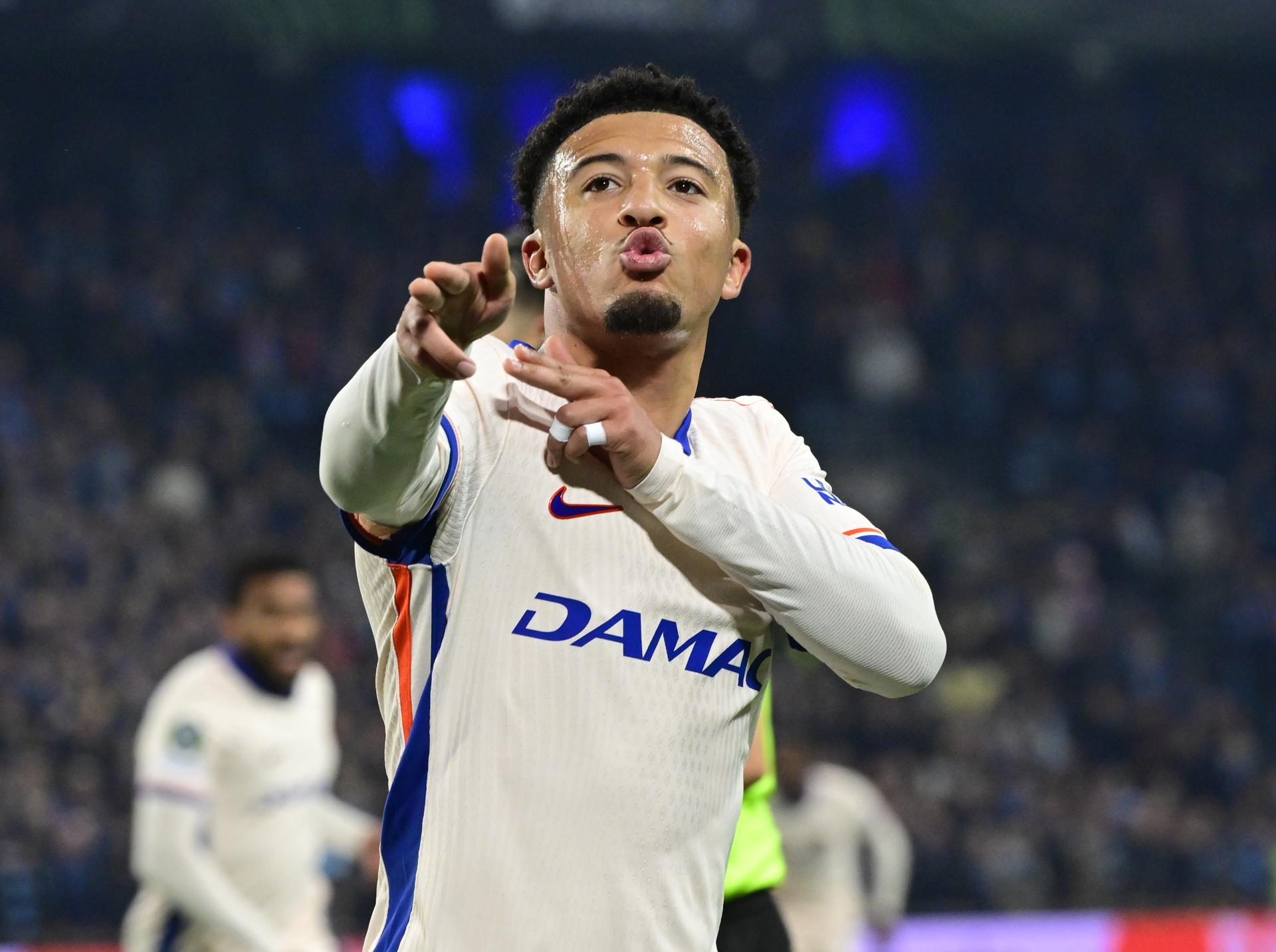 Jadon Sancho festeja el 0-1. EFE/EPA/Jonas Ekstromer.
