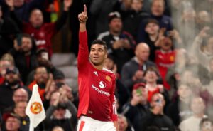 Casemiro celebra el segundo gol del Manchester United EFE/EPA/ADAM VAUGHAN